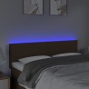 Tête de lit à LED Marron Foncé 144x5x78/88 cm Tissu 