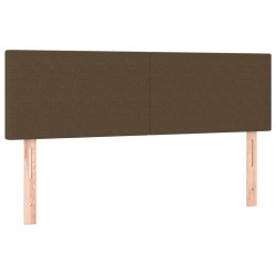 Tête de lit à LED Marron Foncé 144x5x78/88 cm Tissu 