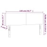 Tête de lit à LED Marron Foncé 144x5x78/88 cm Tissu 