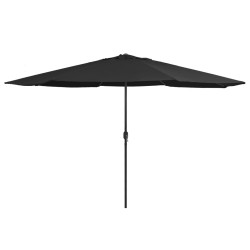 Parasol de jardin avec mât en métal 390 cm noir 