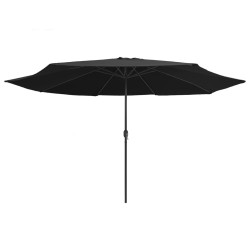 Parasol de jardin avec mât en métal 390 cm noir 