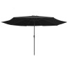 Parasol de jardin avec mât en métal 390 cm noir 
