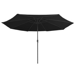 Parasol de jardin avec mât en métal 390 cm noir 