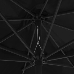 Parasol de jardin avec mât en métal 390 cm noir 