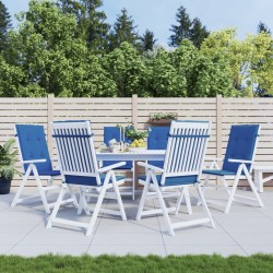 Coussins de chaise de jardin à dossier haut lot de 6 bleu royal 