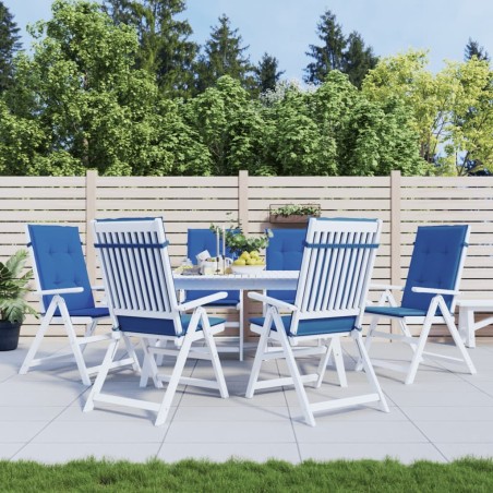 Coussins de chaise de jardin à dossier haut lot de 6 bleu royal 