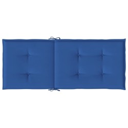 Coussins de chaise de jardin à dossier haut lot de 6 bleu royal 