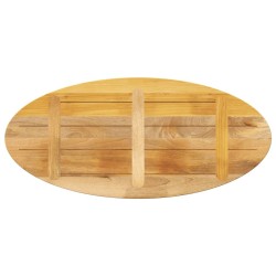 Dessus de table 120x50x3,8 cm ovale bois massif de manguier 