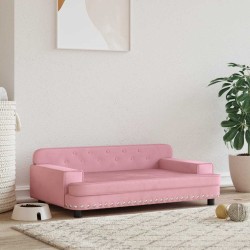 Lit pour chien rose 90x53x30 cm velours 