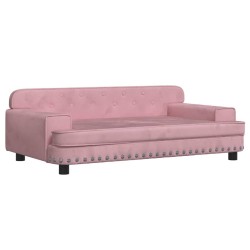 Lit pour chien rose 90x53x30 cm velours 