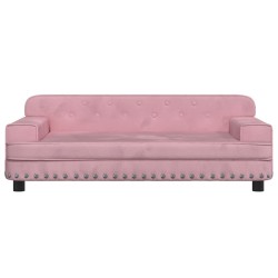 Lit pour chien rose 90x53x30 cm velours 
