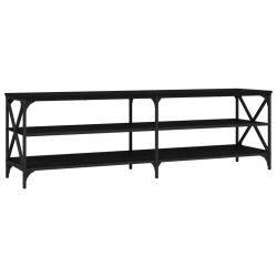 Meuble TV noir 160x40x50 cm bois d'ingénierie 