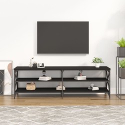 Meuble TV noir 160x40x50 cm bois d'ingénierie 