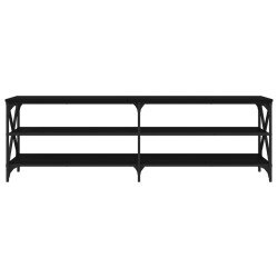 Meuble TV noir 160x40x50 cm bois d'ingénierie 