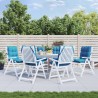 Coussins de chaise à dossier bas lot de 6 bleu clair 