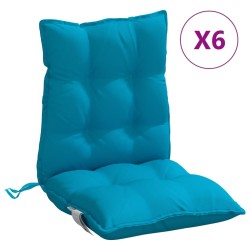 Coussins de chaise à dossier bas lot de 6 bleu clair 
