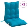 Coussins de chaise à dossier bas lot de 6 bleu clair 