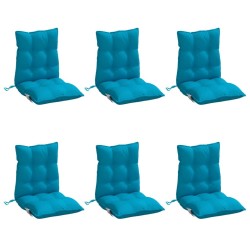 Coussins de chaise à dossier bas lot de 6 bleu clair 