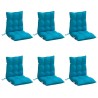 Coussins de chaise à dossier bas lot de 6 bleu clair 