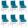 Coussins de chaise à dossier bas lot de 6 bleu clair 