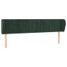 Tête de lit avec oreilles Vert foncé 183x23x78/88 cm Velours 