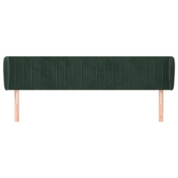 Tête de lit avec oreilles Vert foncé 183x23x78/88 cm Velours 