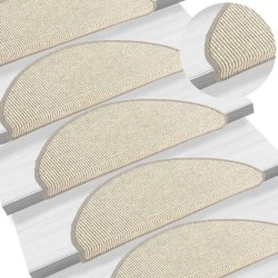 Tapis d'escalier auto-adhésifs 15 pcs Argenté 65x21x4 cm 