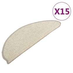 Tapis d'escalier auto-adhésifs 15 pcs Argenté 65x21x4 cm 