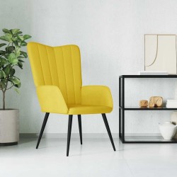 Chaise de relaxation Jaune moutarde Velours 