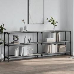 Table console sonoma gris 200x29x75 cm bois d'ingénierie 