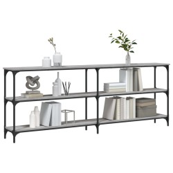 Table console sonoma gris 200x29x75 cm bois d'ingénierie 