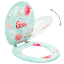 Sièges de toilette avec couvercle 2 pcs MDF Design de flamant 