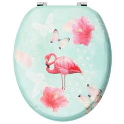Sièges de toilette avec couvercle 2 pcs MDF Design de flamant 