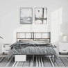 Cadre de lit métal sans matelas avec tête de lit noir 135x190cm 