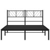 Cadre de lit métal sans matelas avec tête de lit noir 135x190cm 