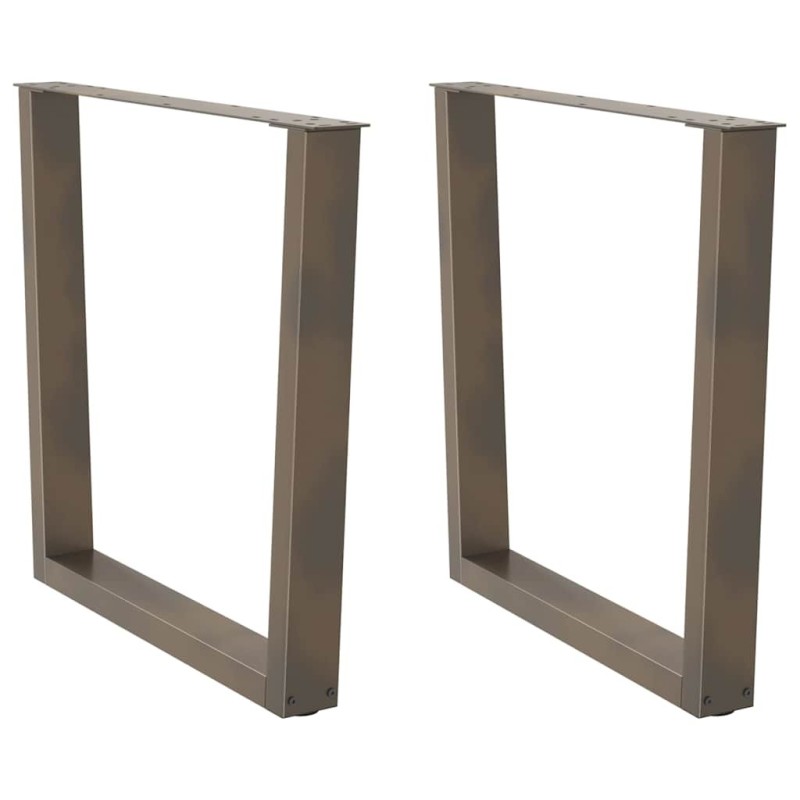 Pieds de table à manger en forme de V 2 pièces Acier naturel 80 x (72-73,3) cm Acier 