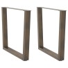 Pieds de table à manger en forme de V 2 pièces Acier naturel 80 x (72-73,3) cm Acier 