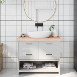 Comptoir de salle de bain 100x40x(2-6)cm bois massif non traité 