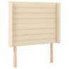 Tête de lit avec oreilles Crème 103x16x118/128 cm Tissu 