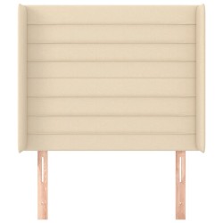 Tête de lit avec oreilles Crème 103x16x118/128 cm Tissu 