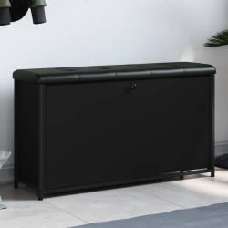 Banc à chaussures avec tiroir rabattable noir 102x32x56 cm 