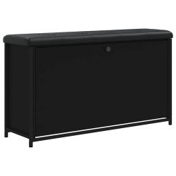Banc à chaussures avec tiroir rabattable noir 102x32x56 cm 