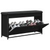 Banc à chaussures avec tiroir rabattable noir 102x32x56 cm 