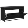 Banc à chaussures avec tiroir rabattable noir 102x32x56 cm 
