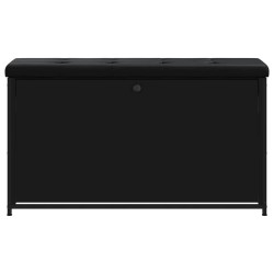 Banc à chaussures avec tiroir rabattable noir 102x32x56 cm 