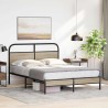Cadre de lit sans matelas 135x190 cm chêne fumé bois ingénierie 