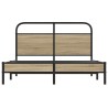 Cadre de lit sans matelas 135x190 cm chêne fumé bois ingénierie 