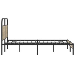 Cadre de lit sans matelas 135x190 cm chêne fumé bois ingénierie 