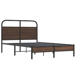 Cadre de lit sans matelas 135x190 cm chêne marron 