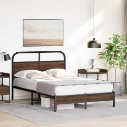 Cadre de lit sans matelas 135x190 cm chêne marron 